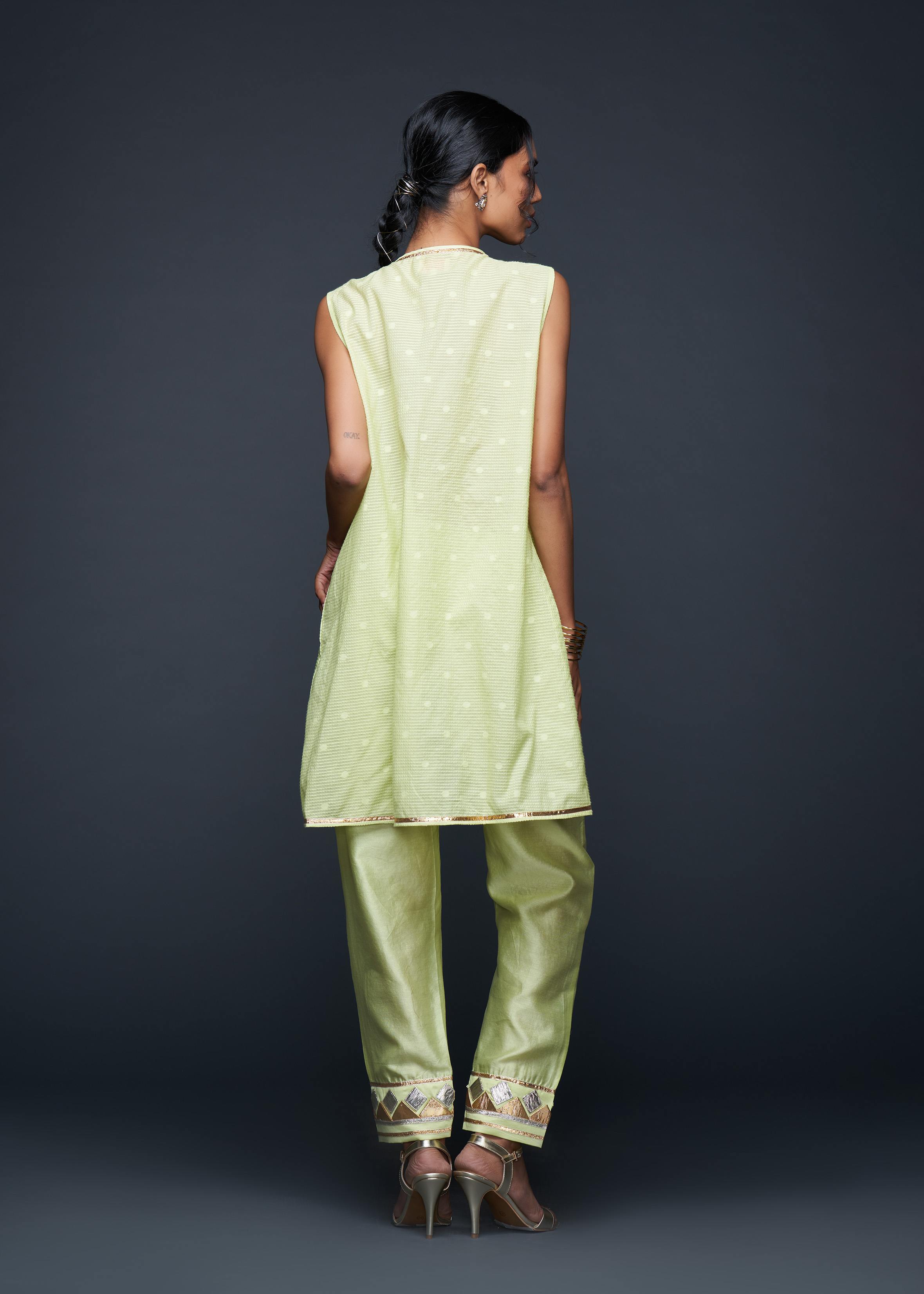 Pista Green Gota Pencil Pant