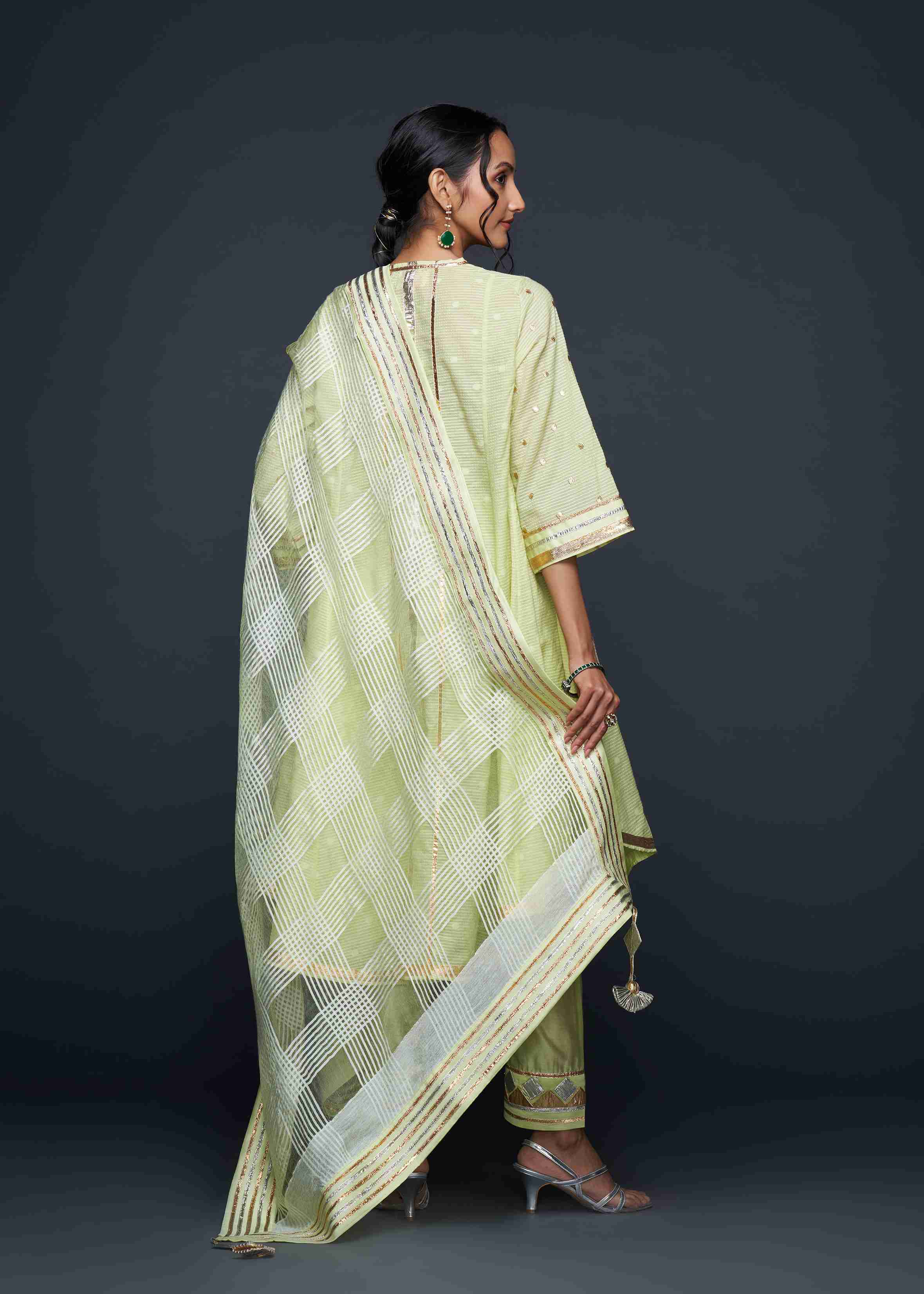 Pista Green Barfi Dupatta