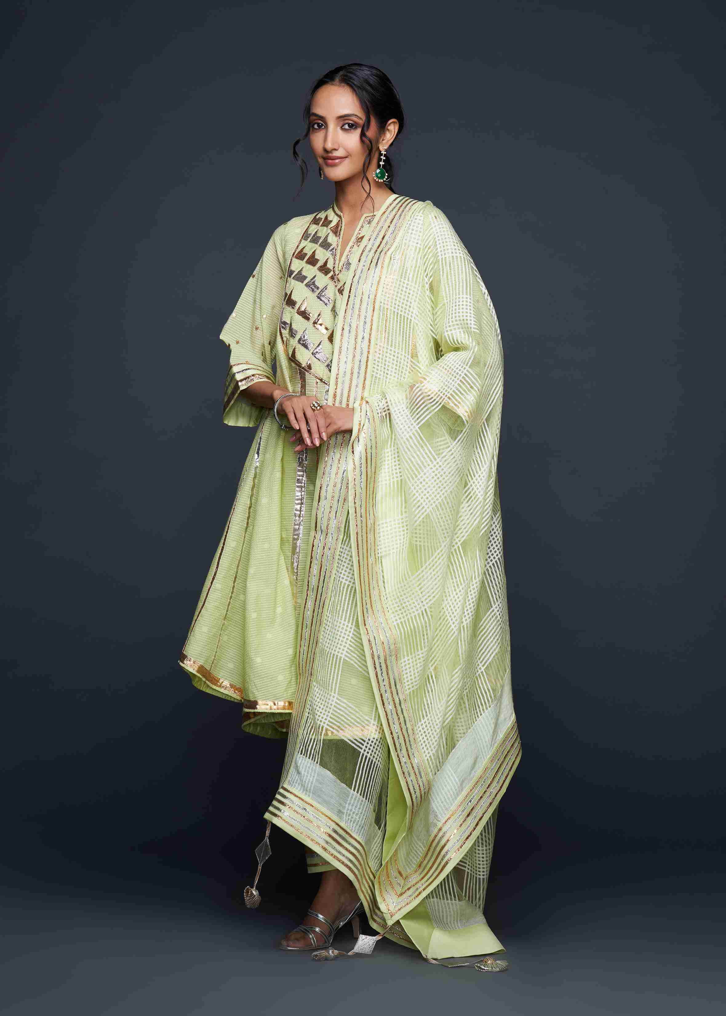 Pista Green Barfi Dupatta