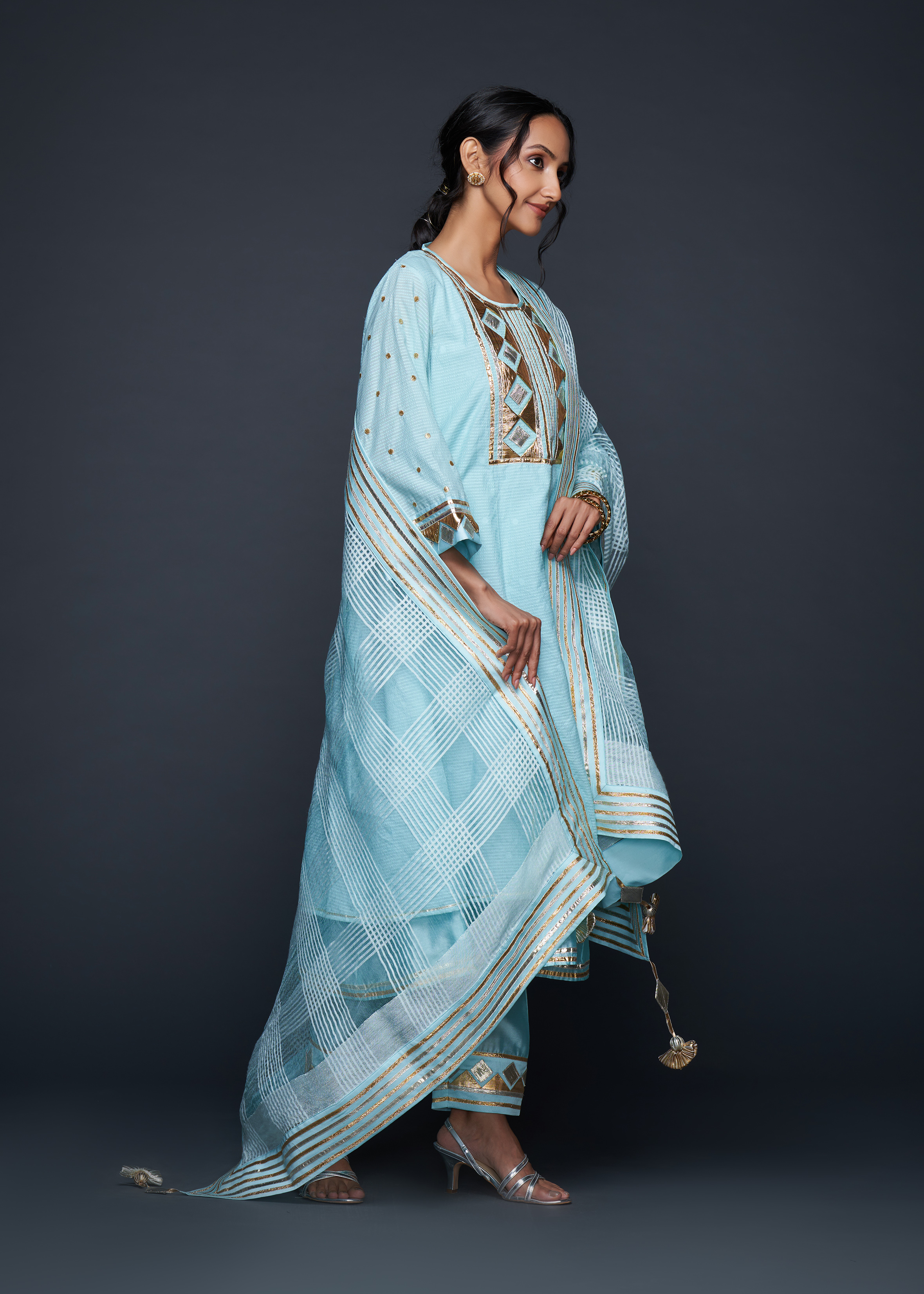 Blue Barfi Dupatta