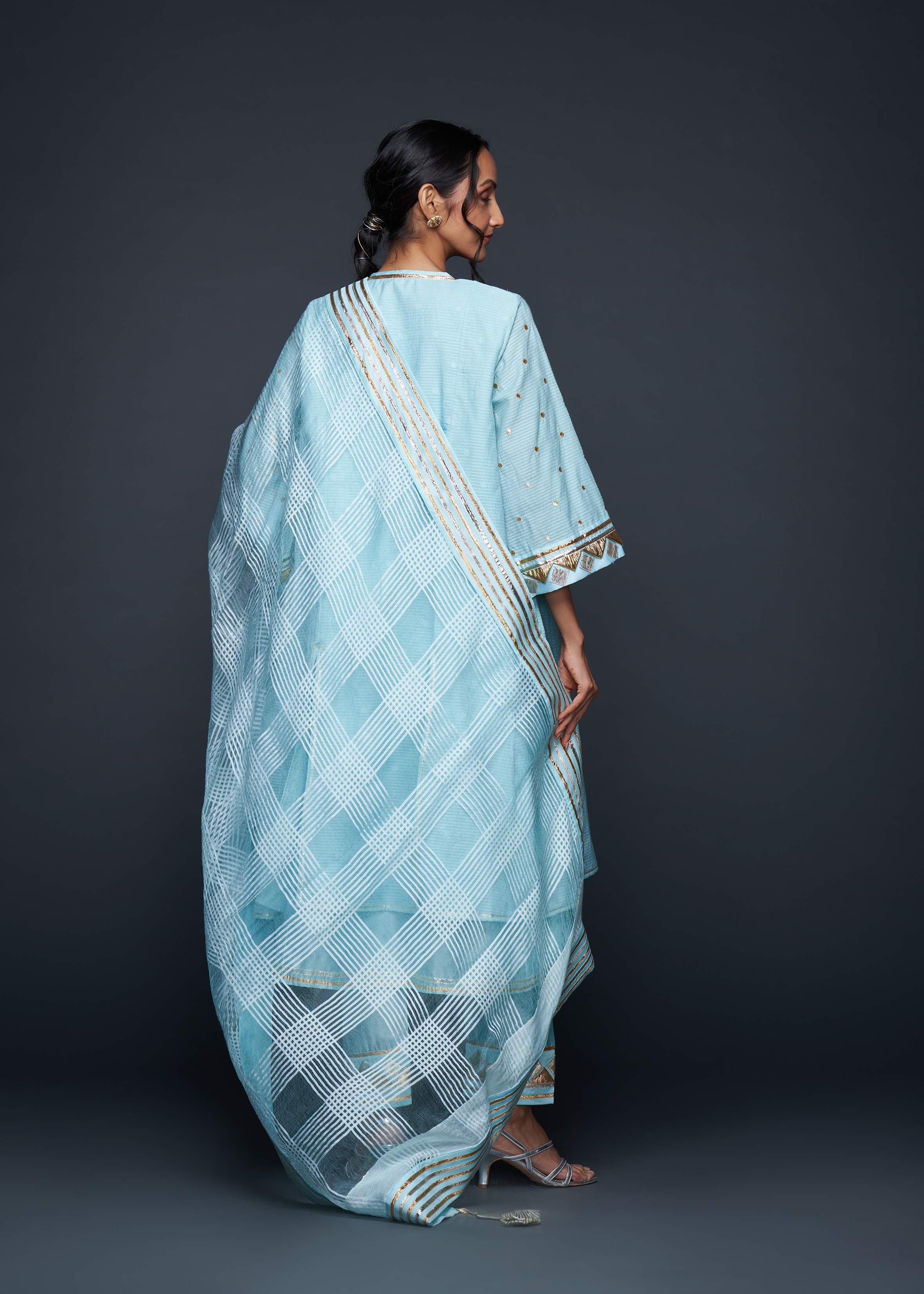 Blue Barfi Dupatta