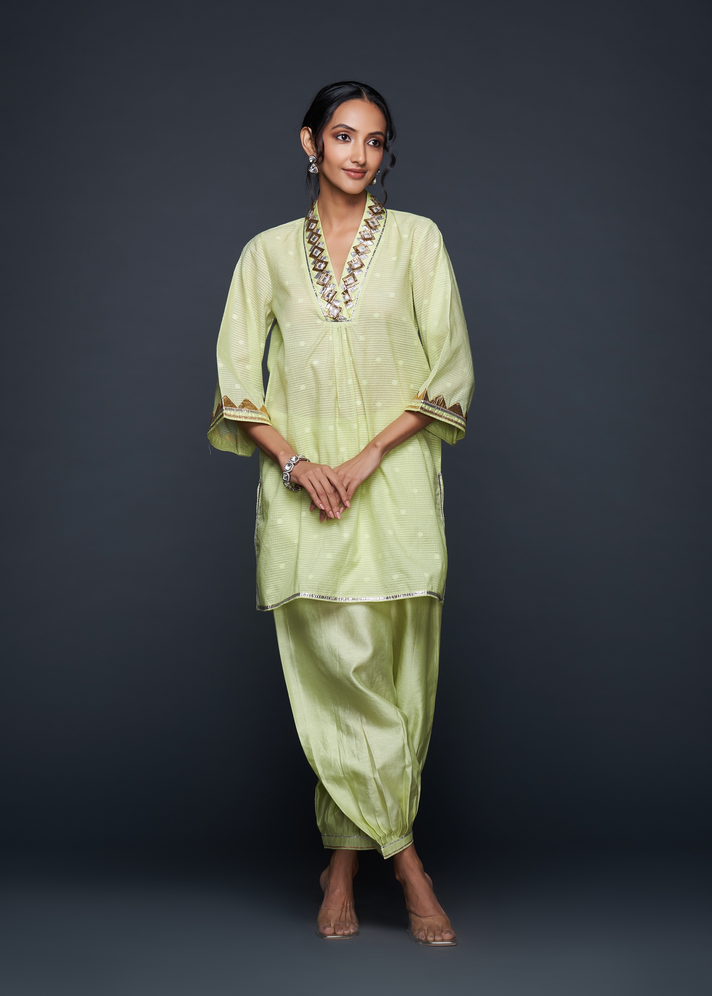 Pista Green Gota Salwar