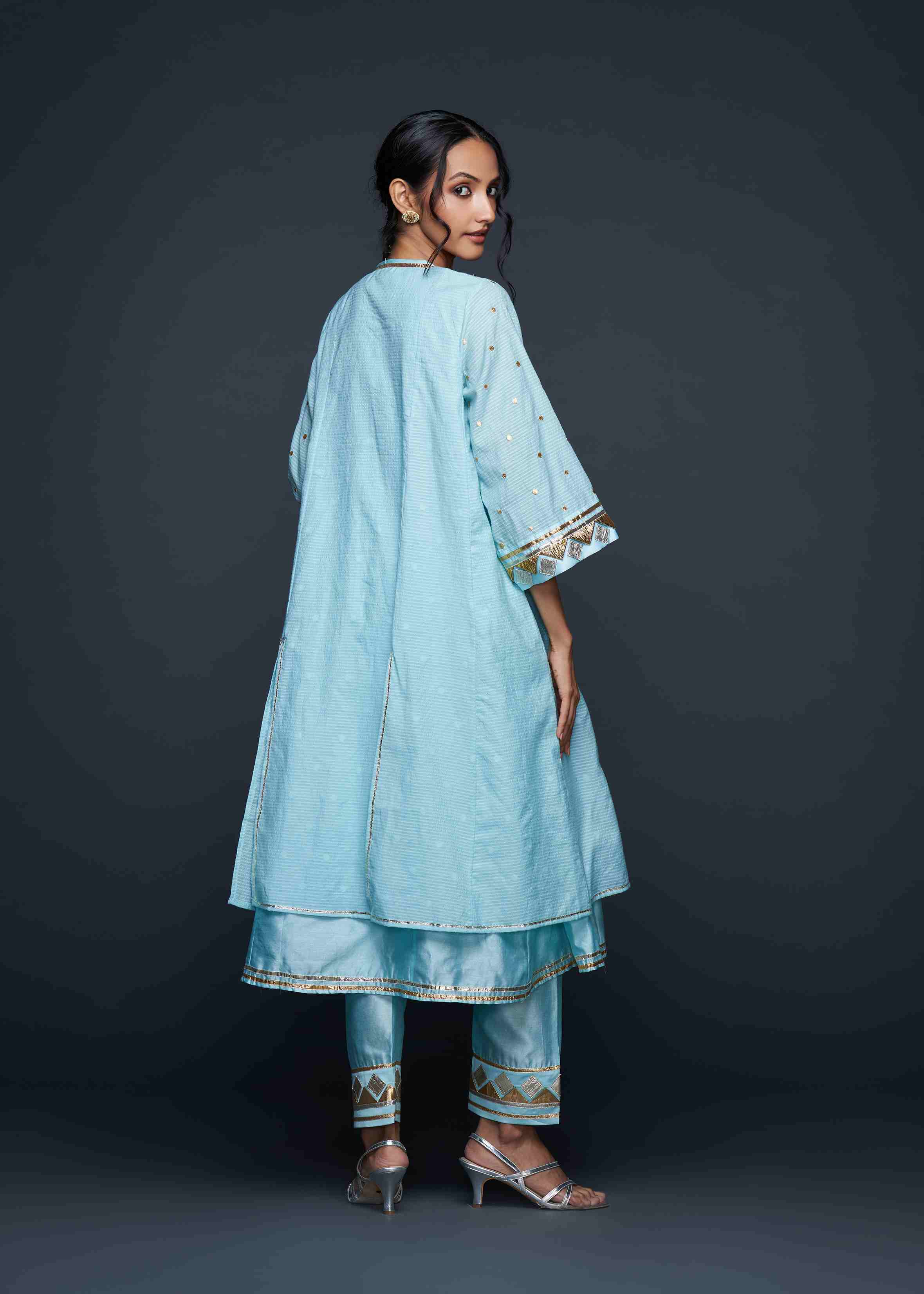 Blue Gota Layered Kurta