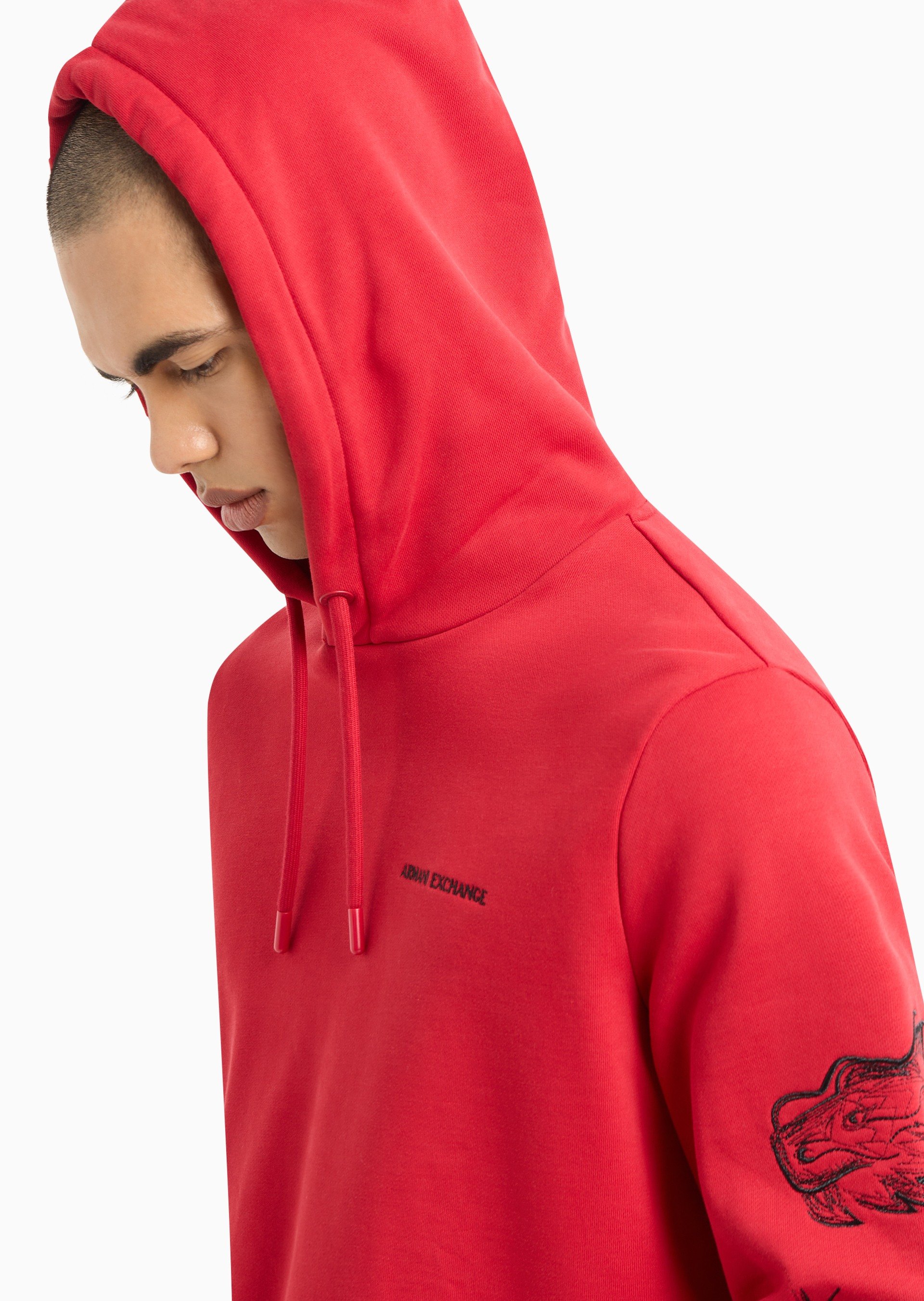 Armani shop red hoodie
