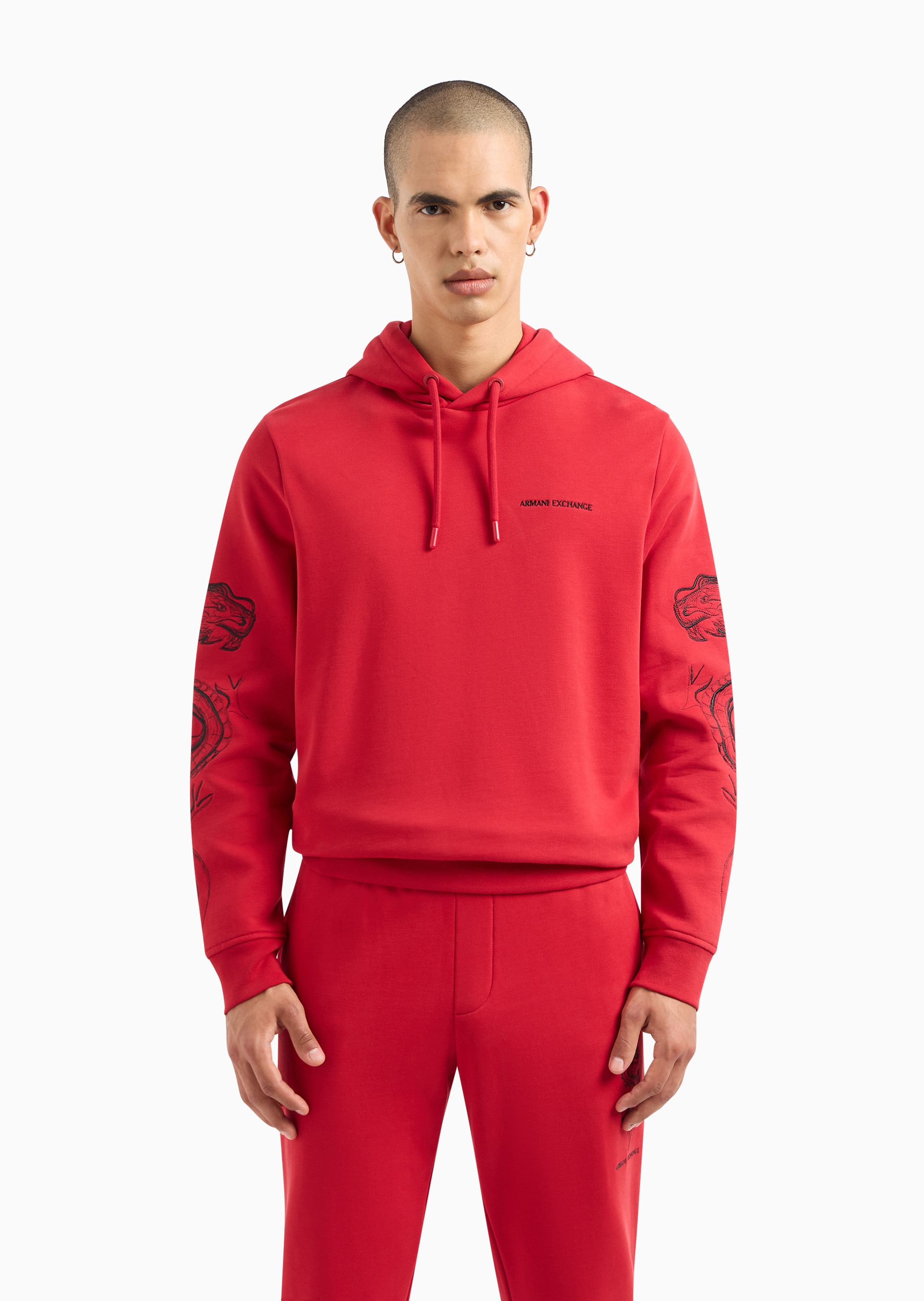 Armani shop red hoodie