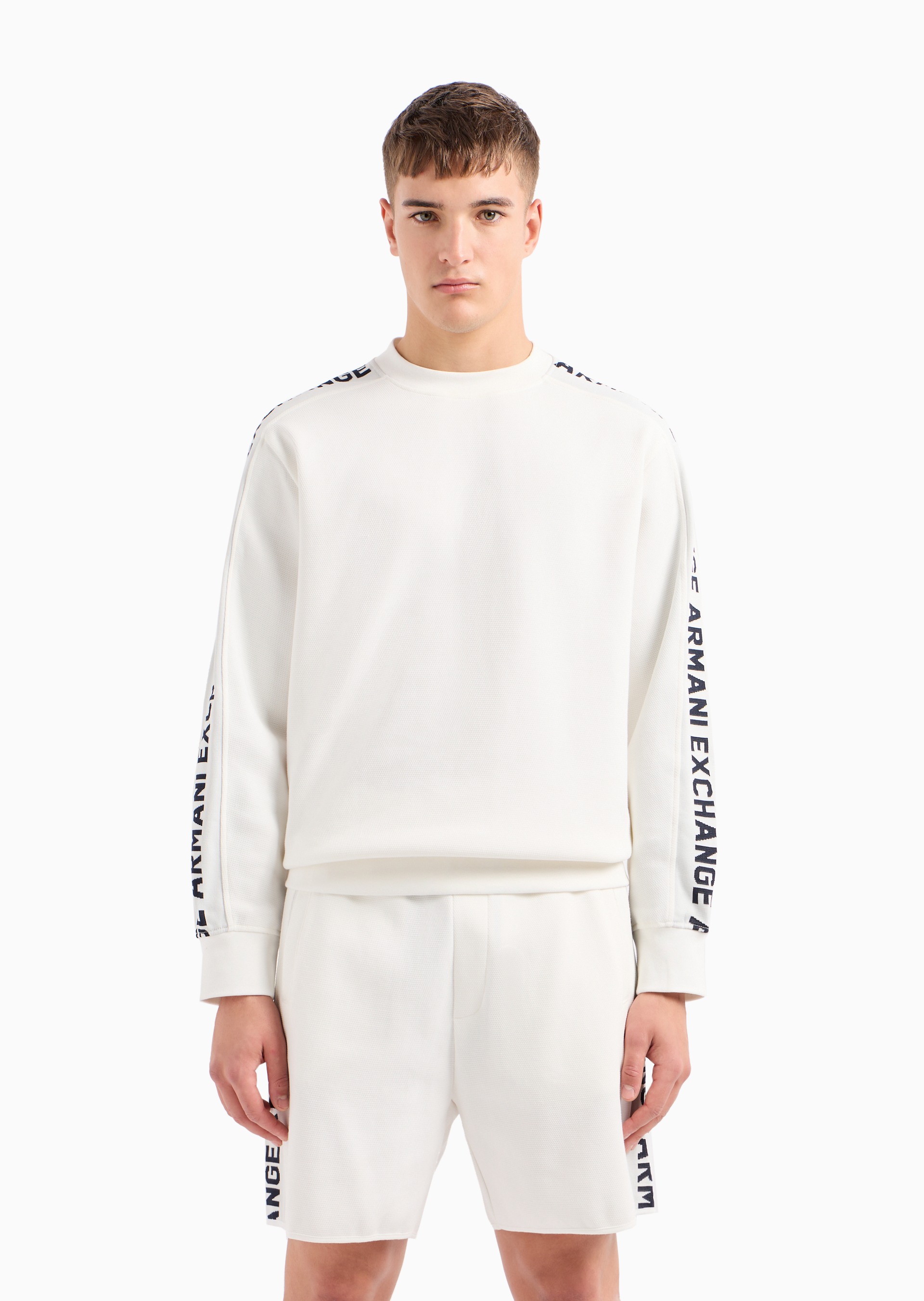 Armani exchange white sweater deals