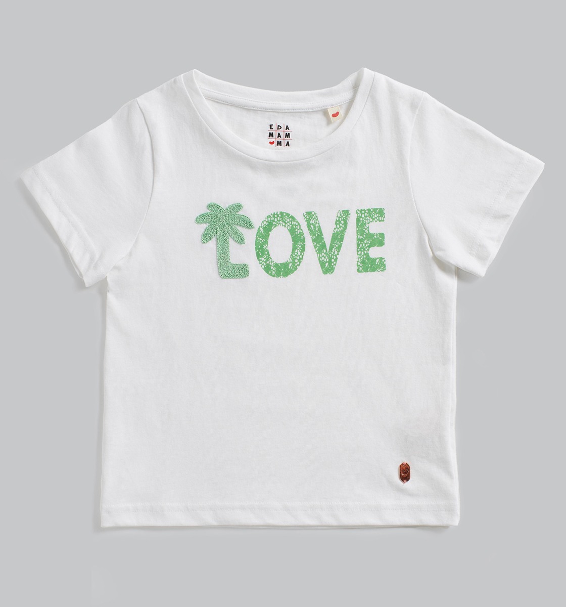 Girls Applique Printed Tshirt - White