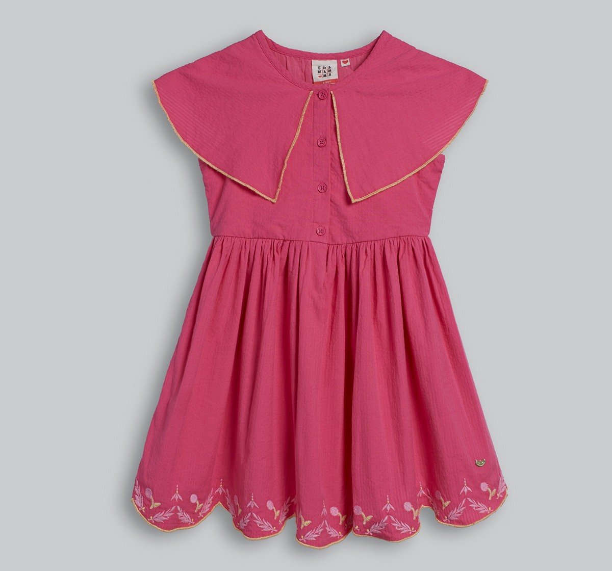 Girls Embroidered Dress - Pink
