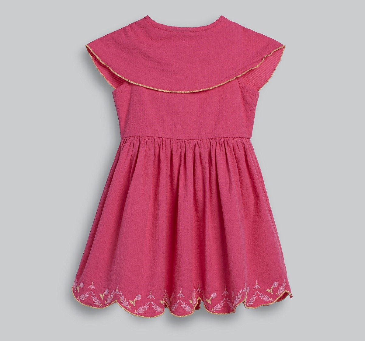 Girls Embroidered Dress - Pink
