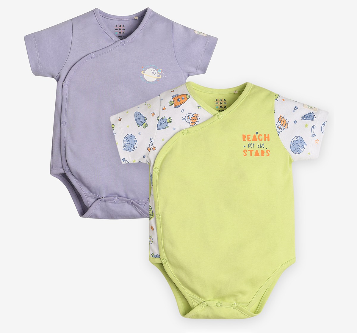 Infants Unisex Printed Bodysuits - Pack Of 2