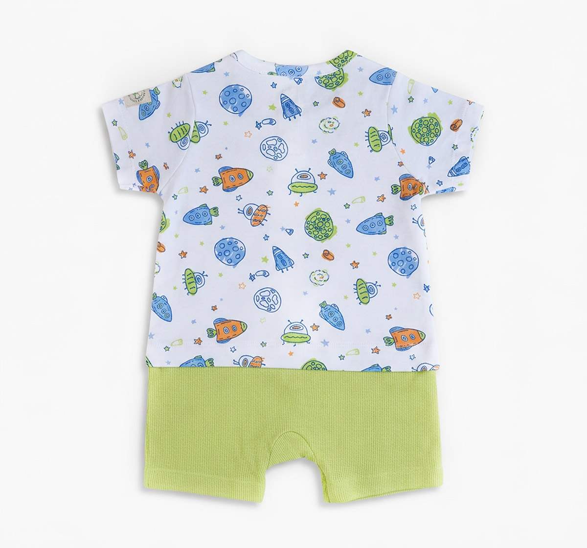 Unisex Baby Outer Space Short-Sleeve Romper Pack (2-Piece) – Sky Blue & Space Print Mix
