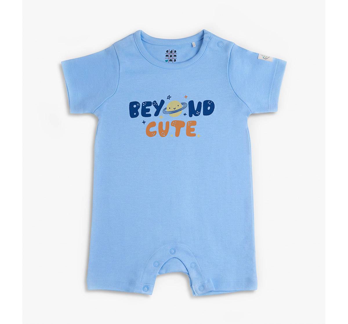 Unisex Baby Outer Space Short-Sleeve Romper Pack (2-Piece) – Sky Blue & Space Print Mix