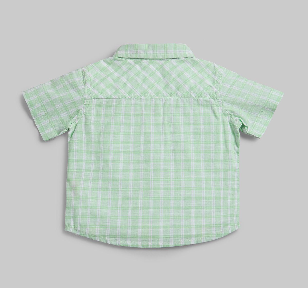 Infant Boys Checkered Shirt - Green