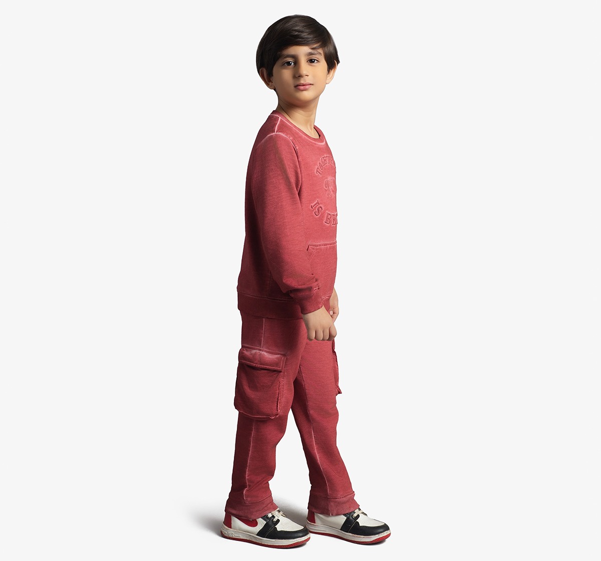 Boys Embroidered Knit Sweatshirt & Jogger Co-Ord Set