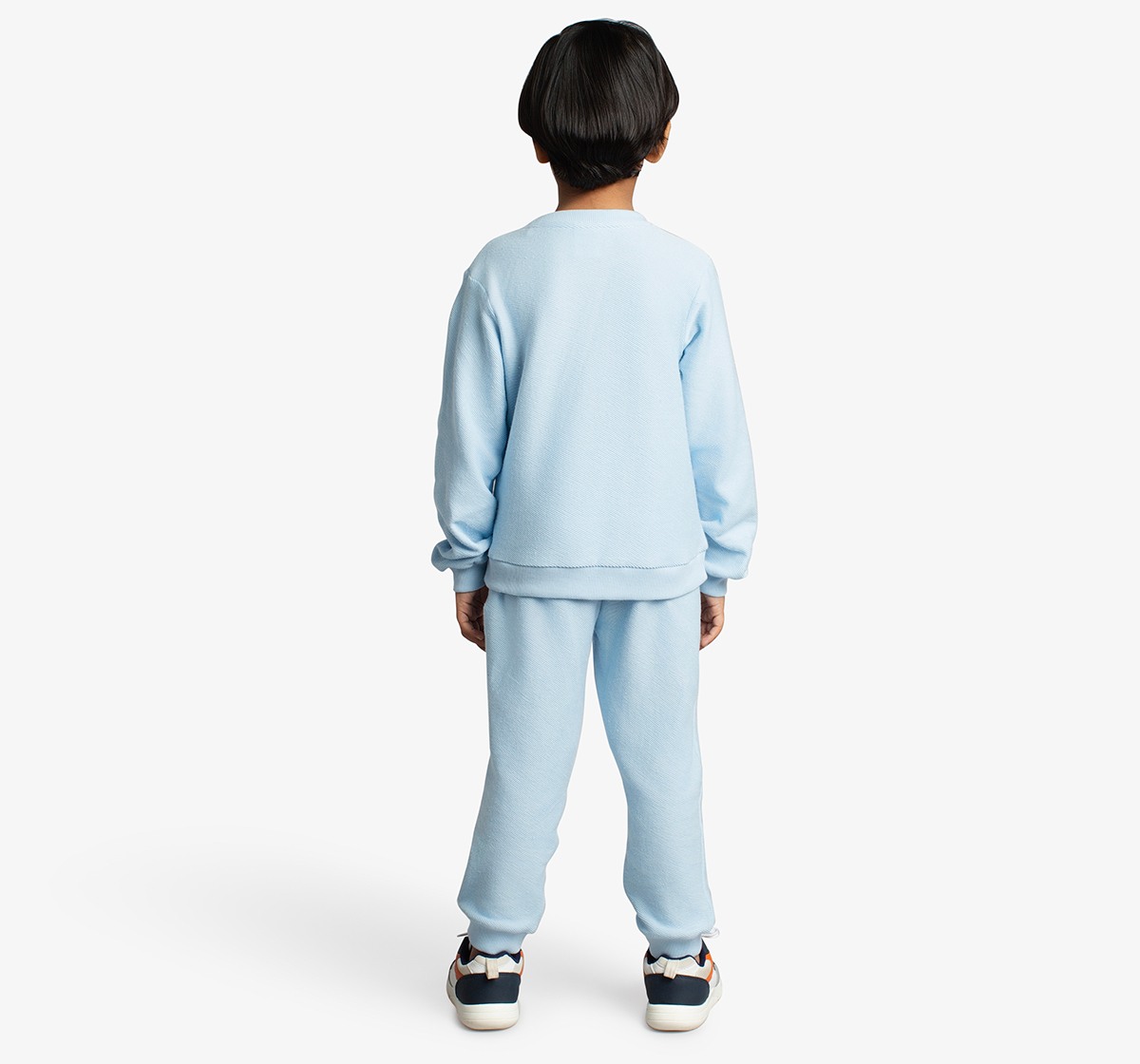 Ed-A-Mamma Boys Textured Knit Embroidered Co-Ord Set - Sky Blue
