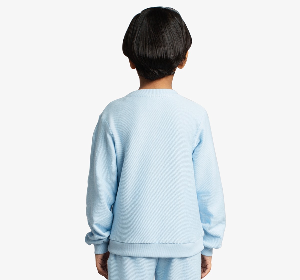 Ed-A-Mamma Boys Textured Knit Embroidered Co-Ord Set - Sky Blue