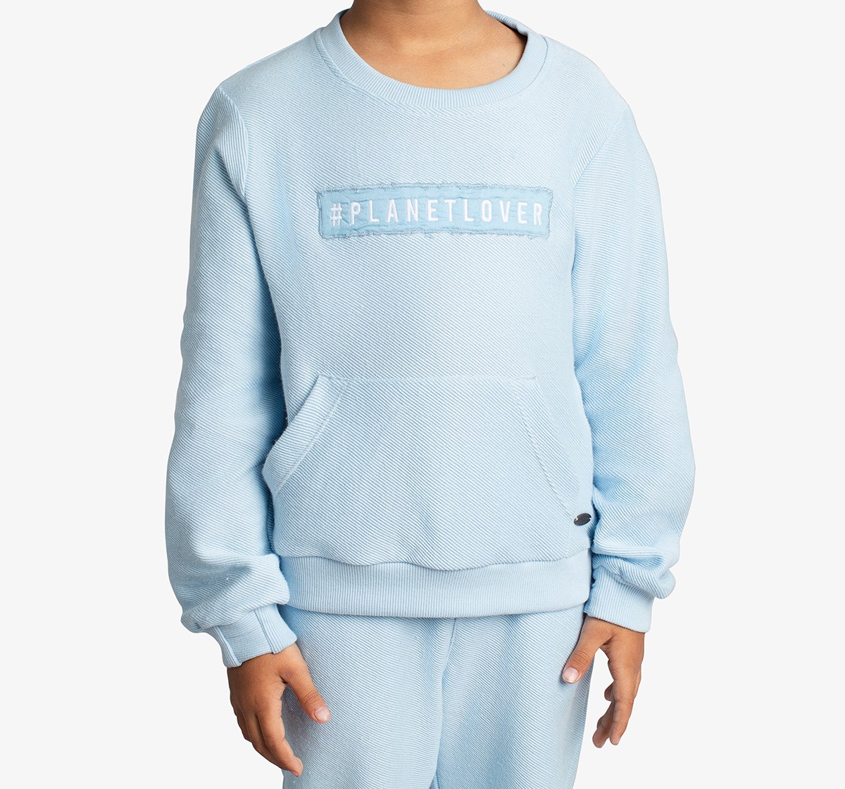 Ed-A-Mamma Boys Textured Knit Embroidered Co-Ord Set - Sky Blue