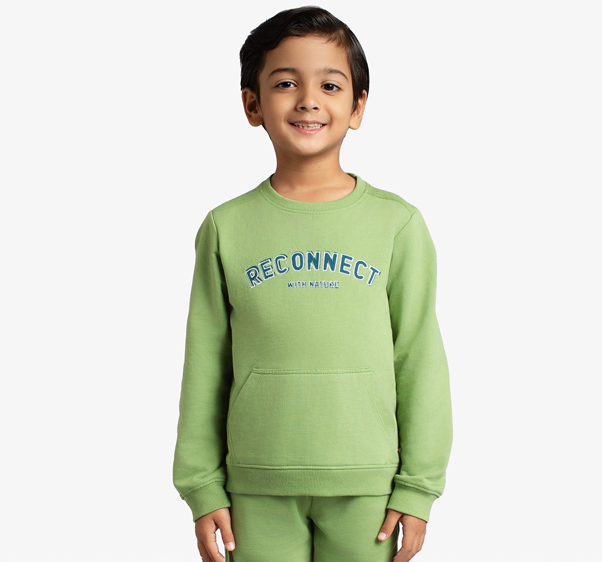 Ed-A-Mamma Boys Embroidered Sweatshirt & Jogger Co-Ord Set - Olive