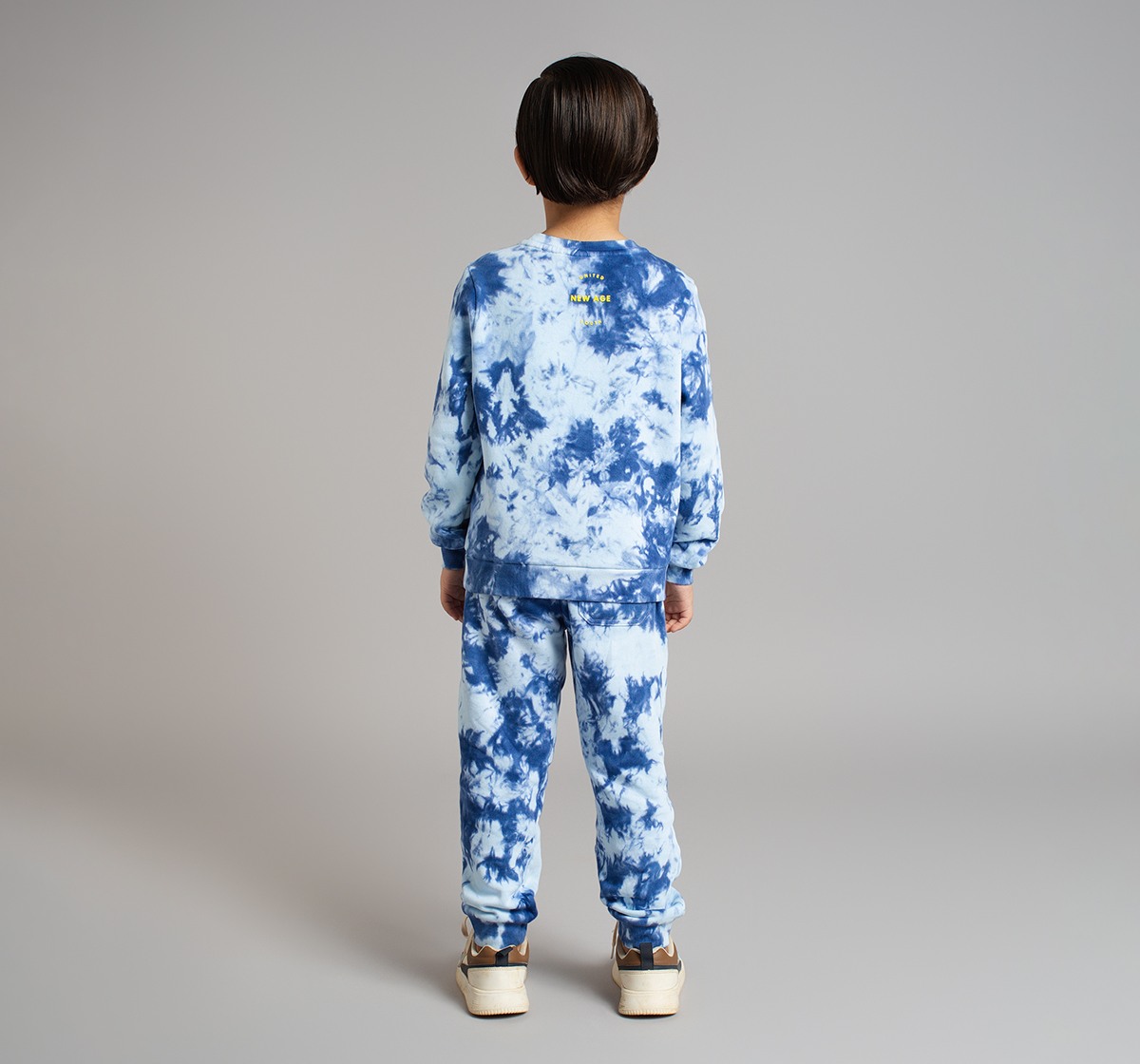 Ed-A-Mamma Boys Tie Dye Knit Sweatshirt & Joggers Co-Ord Set - Blue