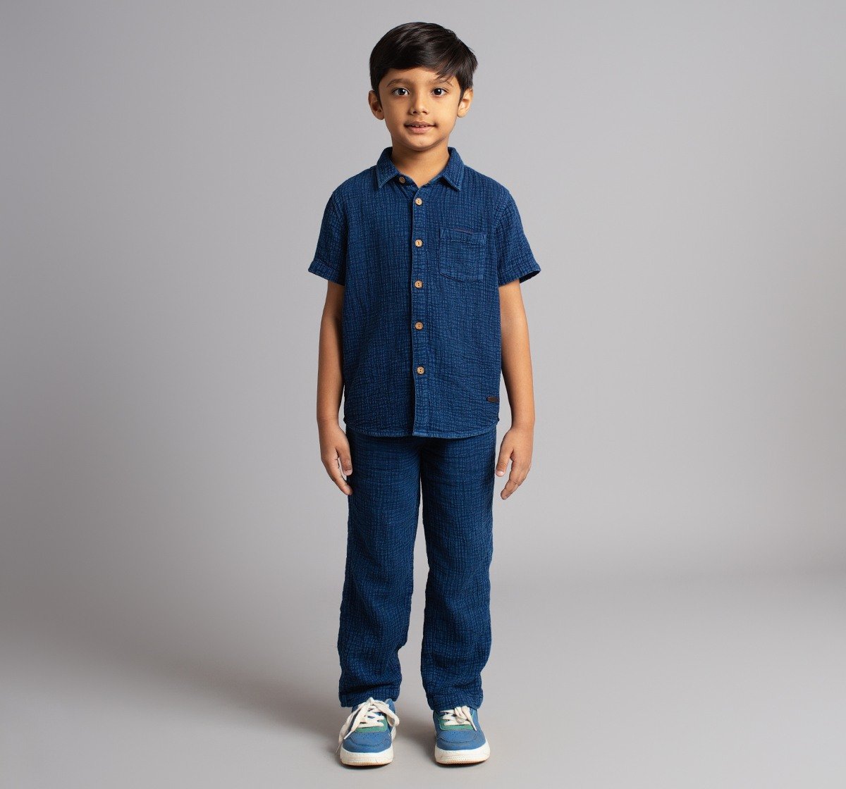 Boys Shirt & Pant Double Cloth Co-Ordinate Set