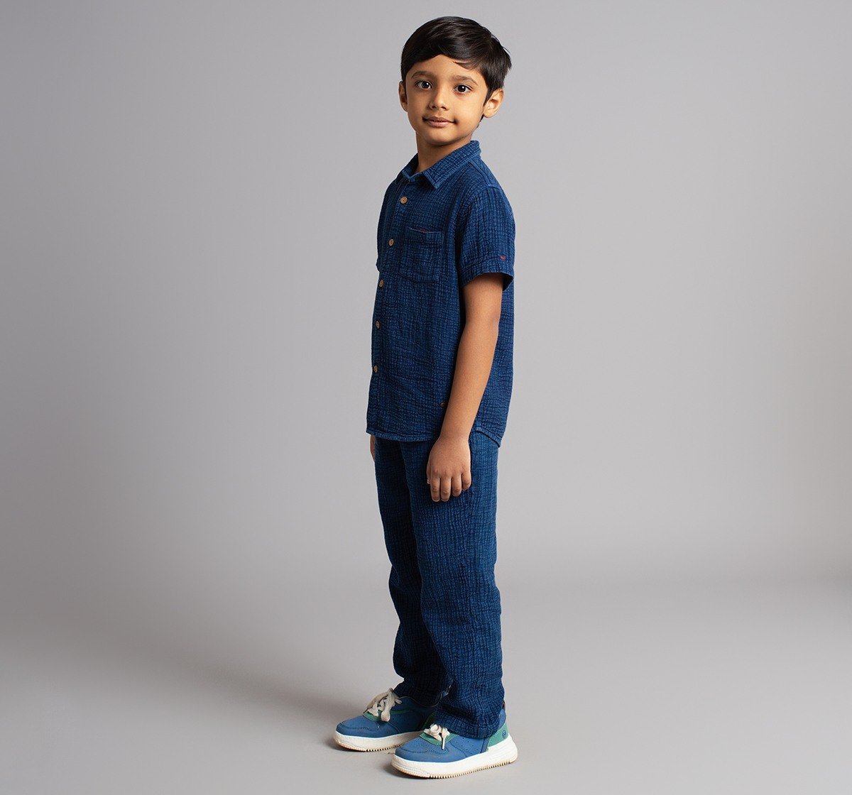 Boys Shirt & Pant Double Cloth Co-Ordinate Set