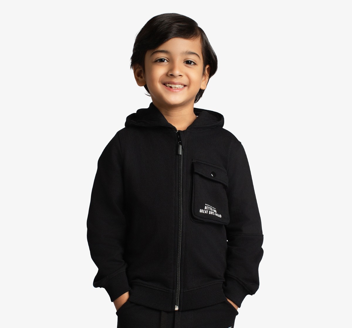 Boys Printed Hooded Sweatshirt And Jogger Co-Ord Set