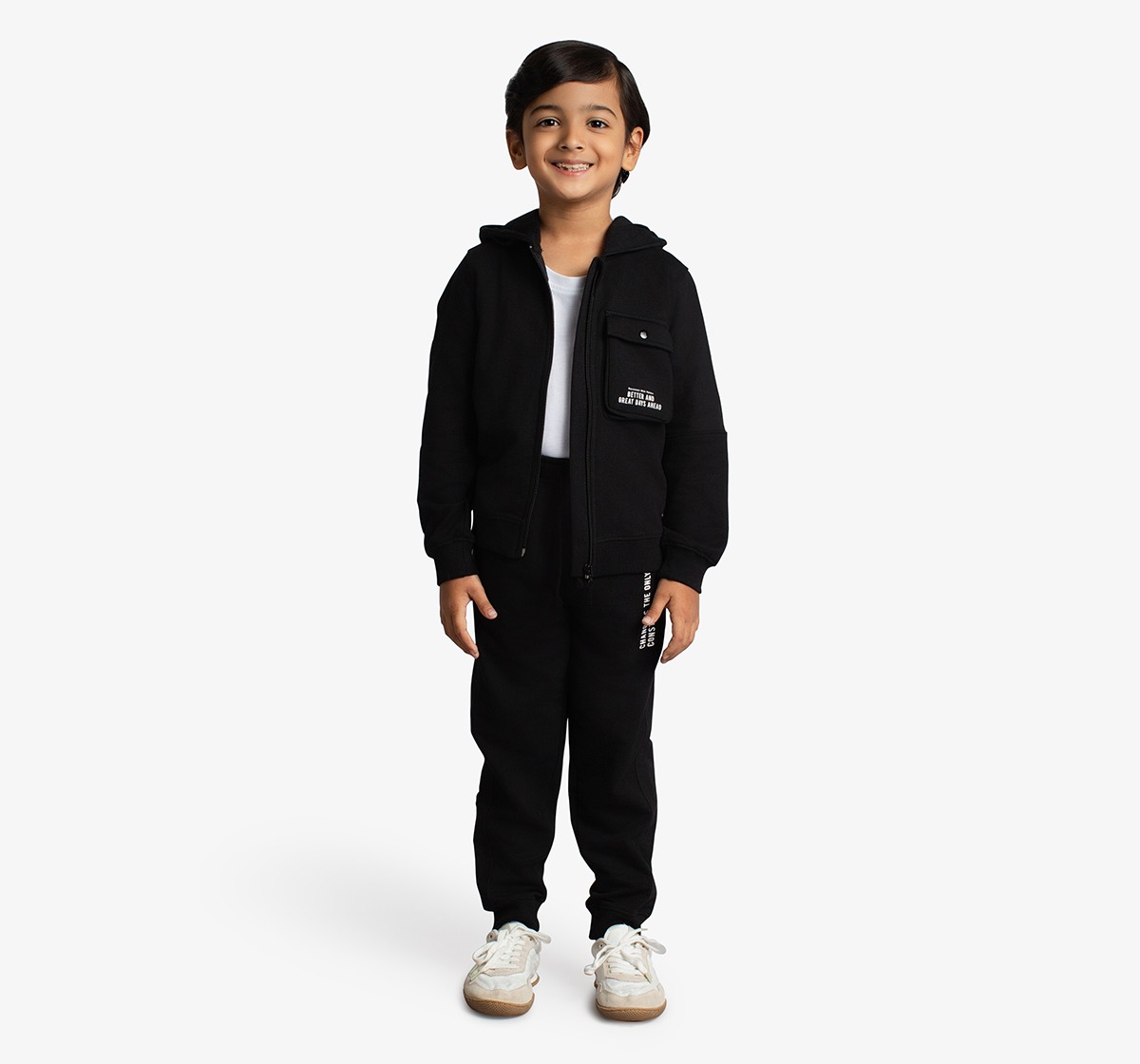 Boys Printed Hooded Sweatshirt And Jogger Co-Ord Set