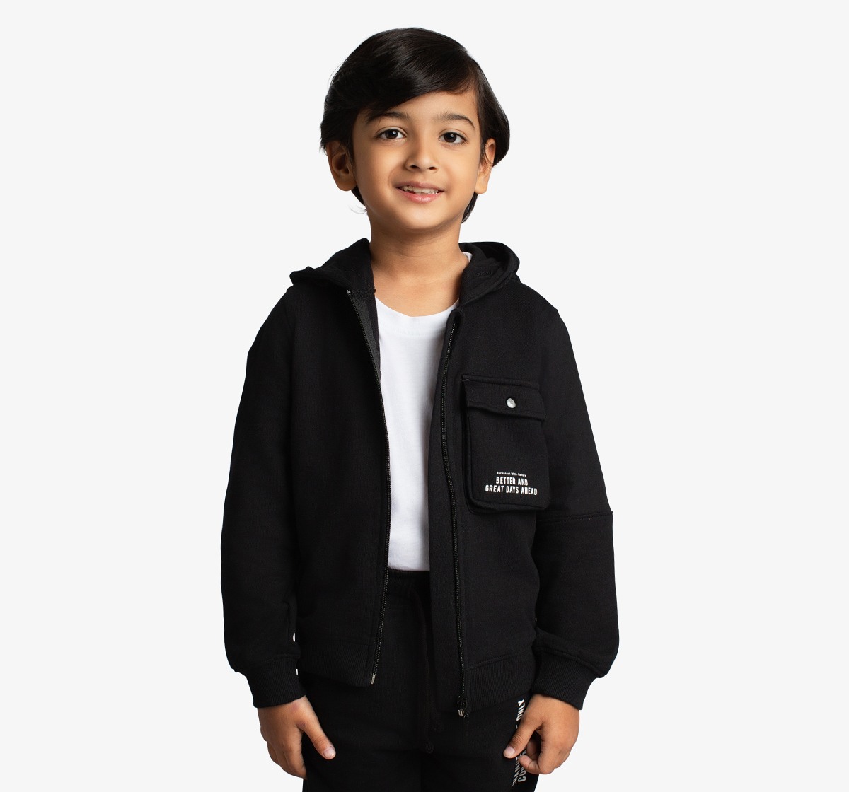 Boys Printed Hooded Sweatshirt And Jogger Co-Ord Set