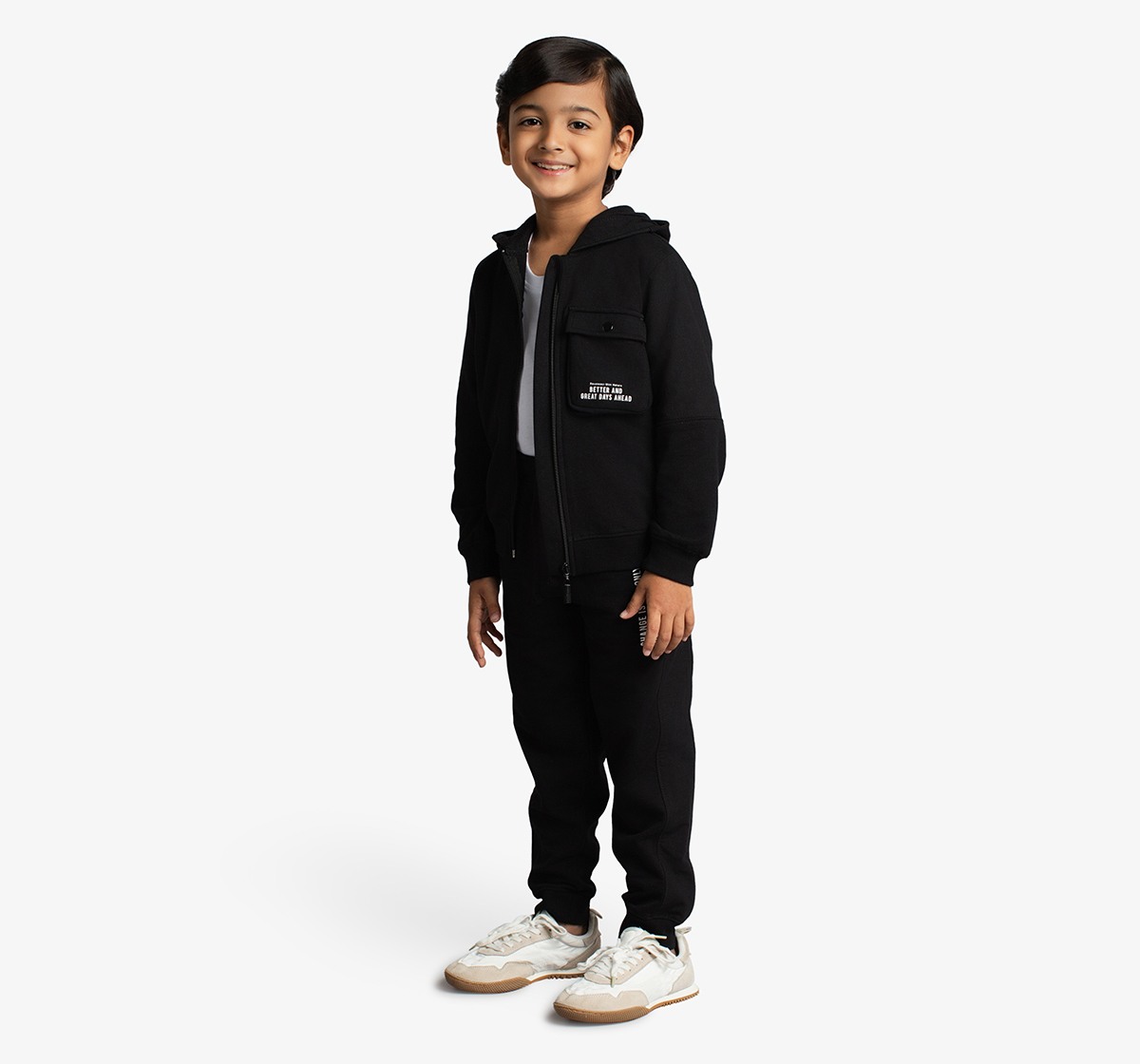 Boys Printed Hooded Sweatshirt And Jogger Co-Ord Set