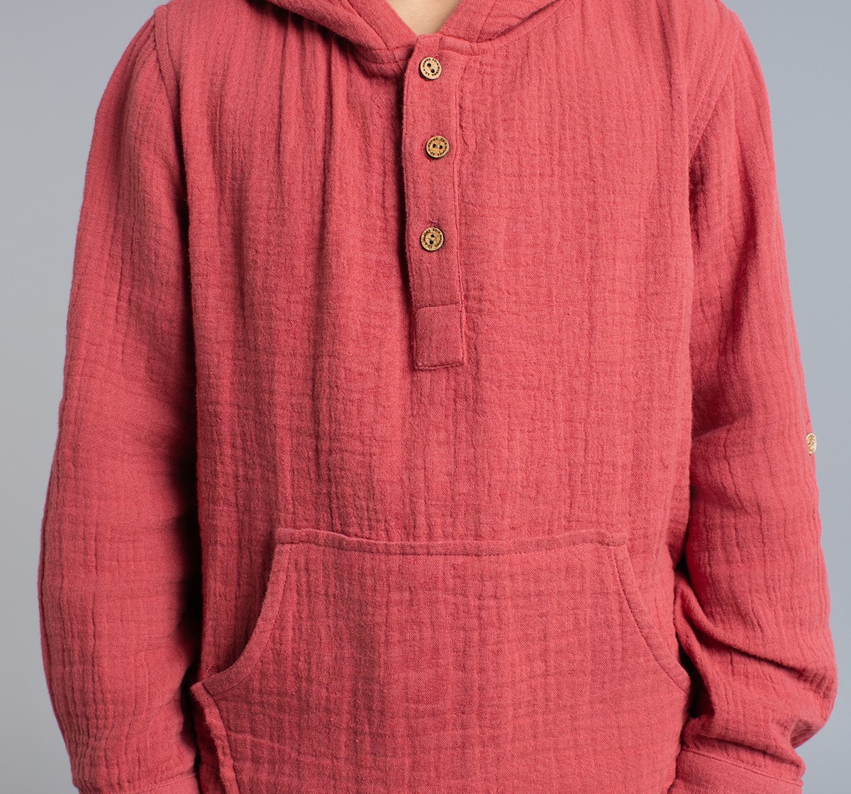 Ed-A-Mamma Boys Hooded Shirt And Pant Co-Ordinate Set - Rust