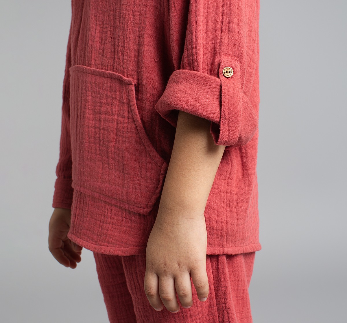 Ed-A-Mamma Boys Hooded Shirt And Pant Co-Ordinate Set - Rust