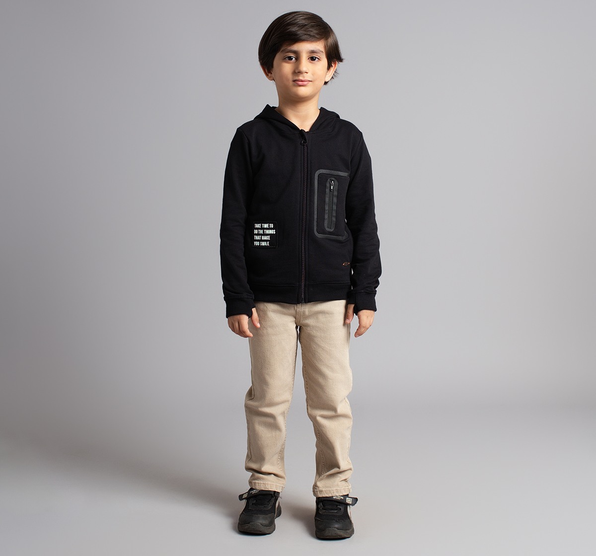 Boys Printed Knit Hooded Jacket