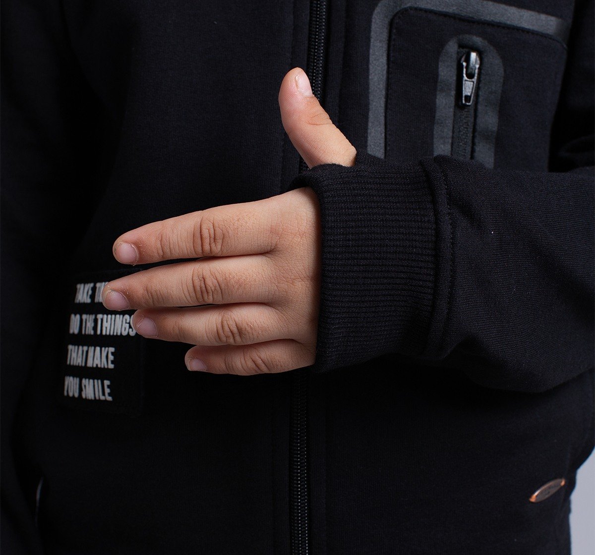 Boys Printed Knit Hooded Jacket