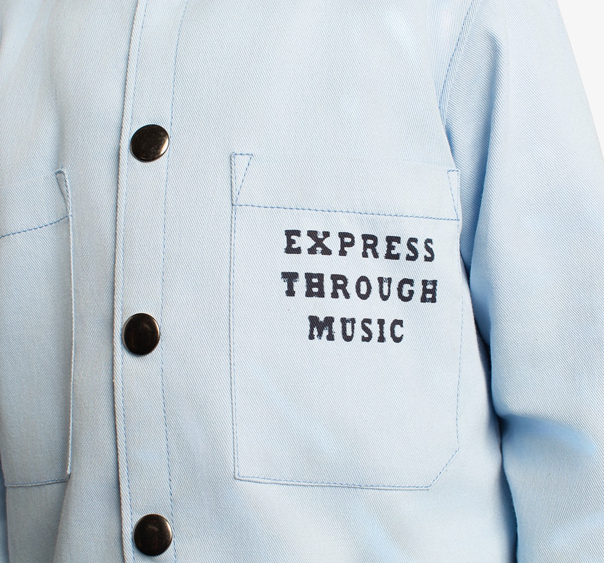 Boys Back Print Hooded Shacket