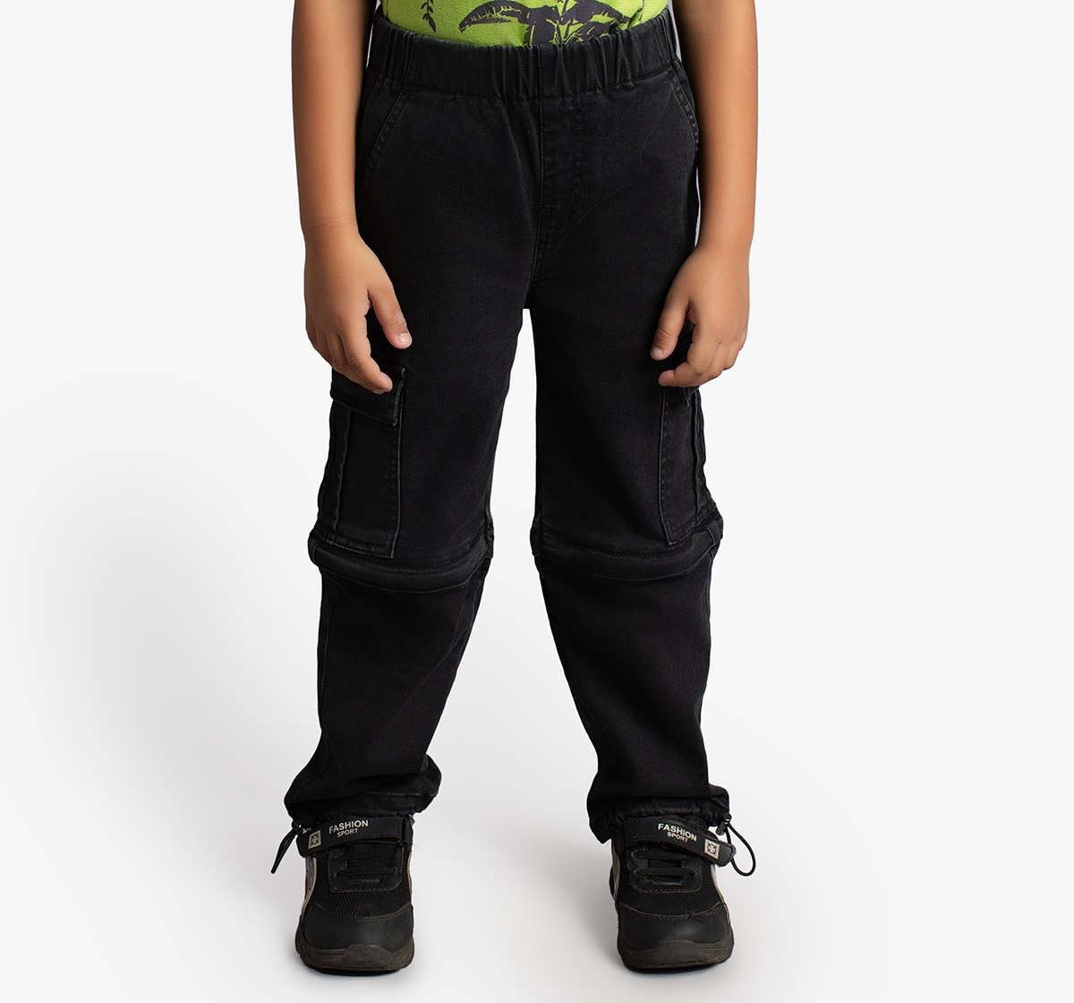 Ed-A-Mamma Boys Cargo Style Denim Jeans - Black