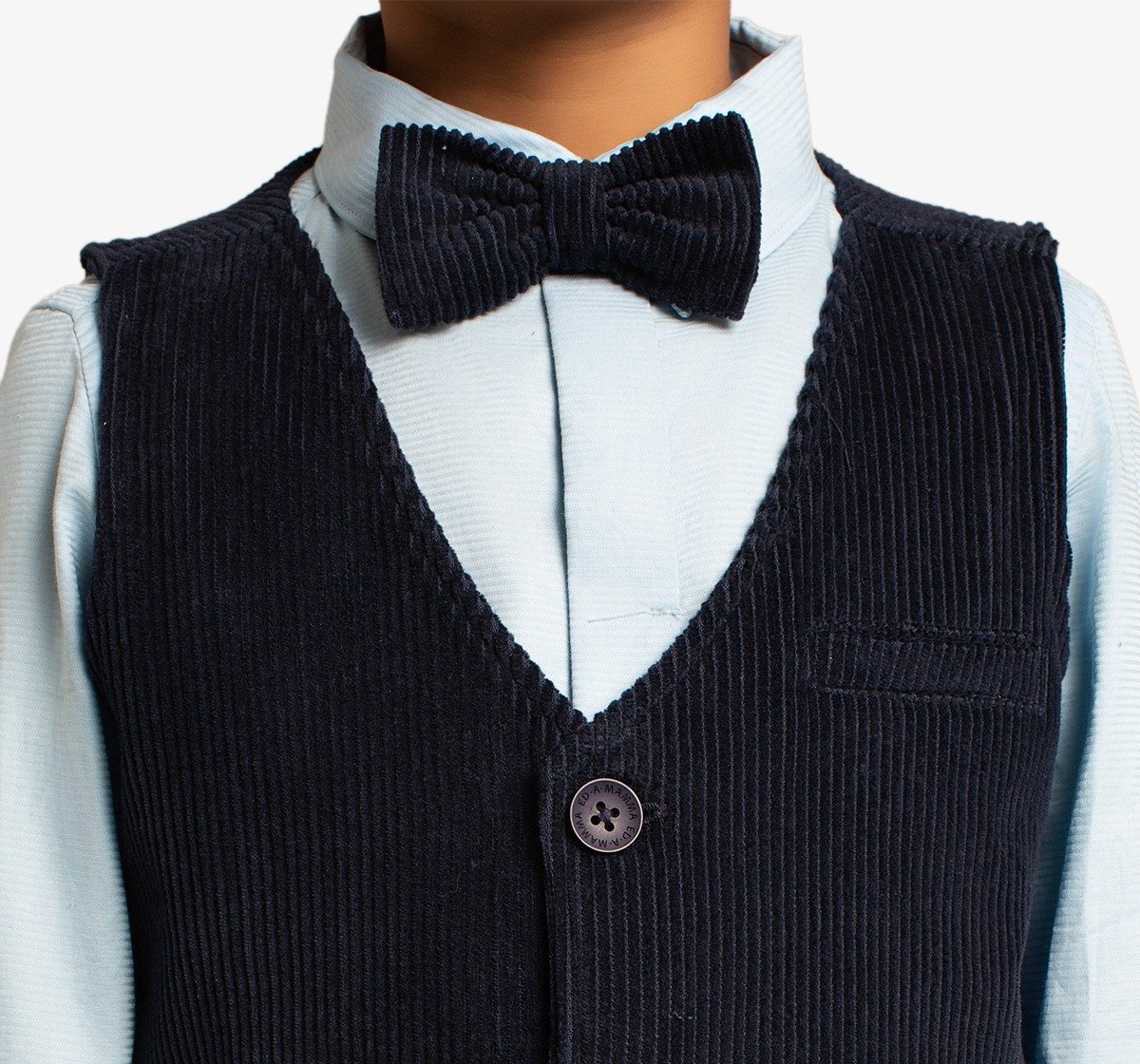 Ed-A-Mamma Boys Sustainable Shirt, Pant And Waist Coat Partywear Set - Navy