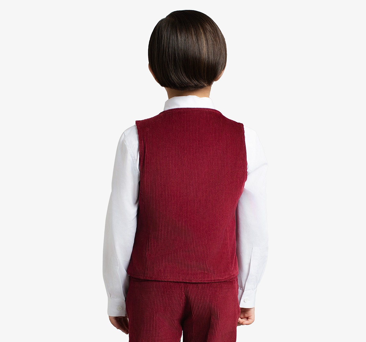 Ed-A-Mamma Boys Sustainable Shirt, Pant And Waist Coat Partywear Set - Burgundy
