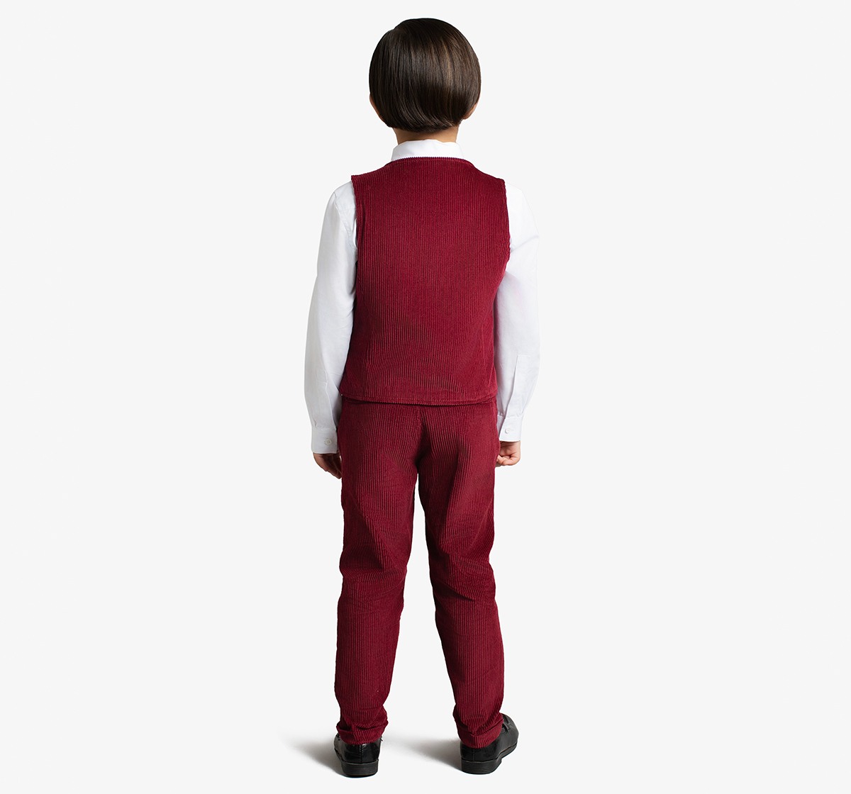 Ed-A-Mamma Boys Sustainable Shirt, Pant And Waist Coat Partywear Set - Burgundy