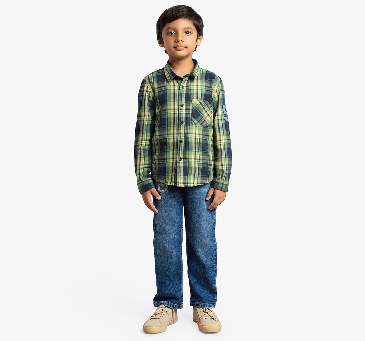 Boys Full Sleeves Checked Shirt