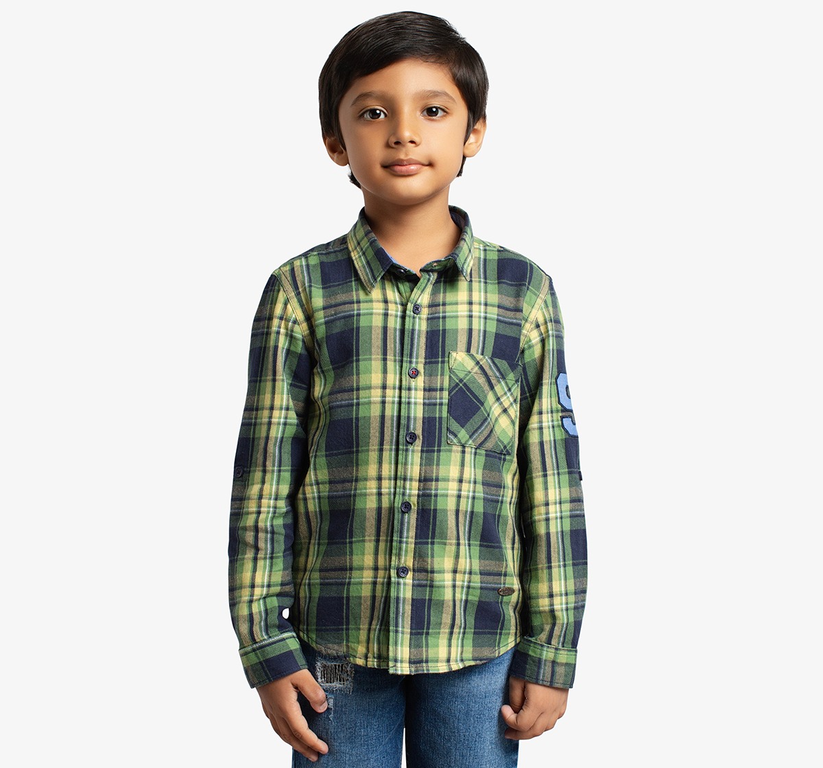 Boys Full Sleeves Checked Shirt