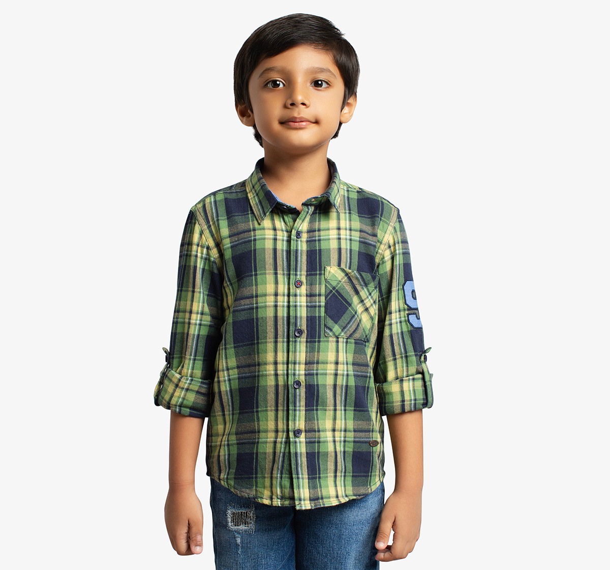 Boys Full Sleeves Checked Shirt