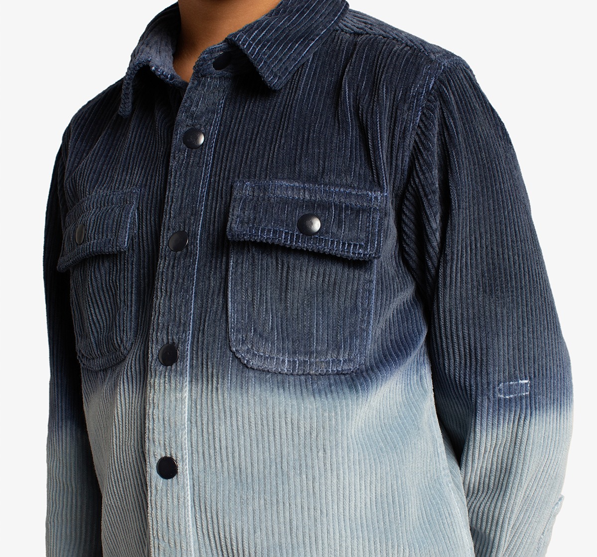 Ed-A-Mamma Boys Corduroy Full Sleeves Shirt - Indigo