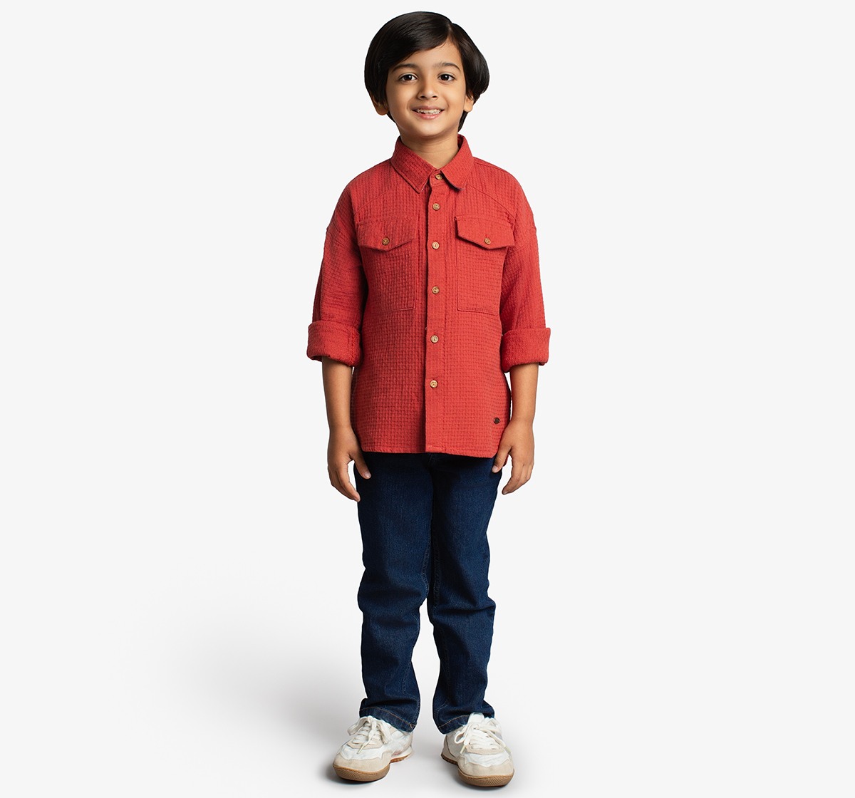 Boys Waffle Full Sleeves Shirt