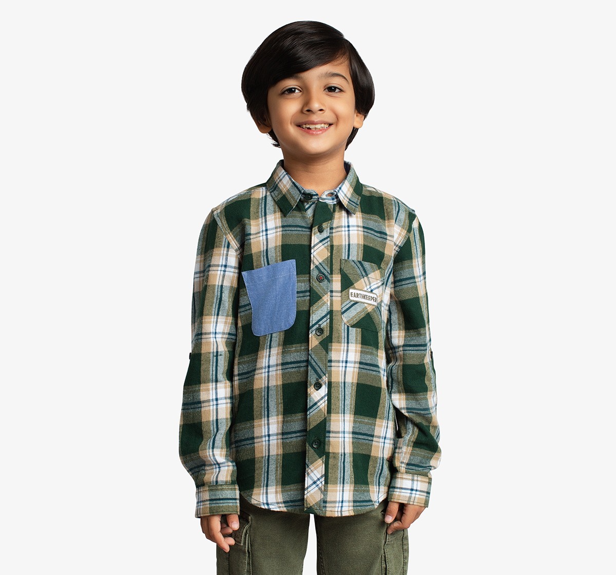 Boys Checked Shirt With Applique