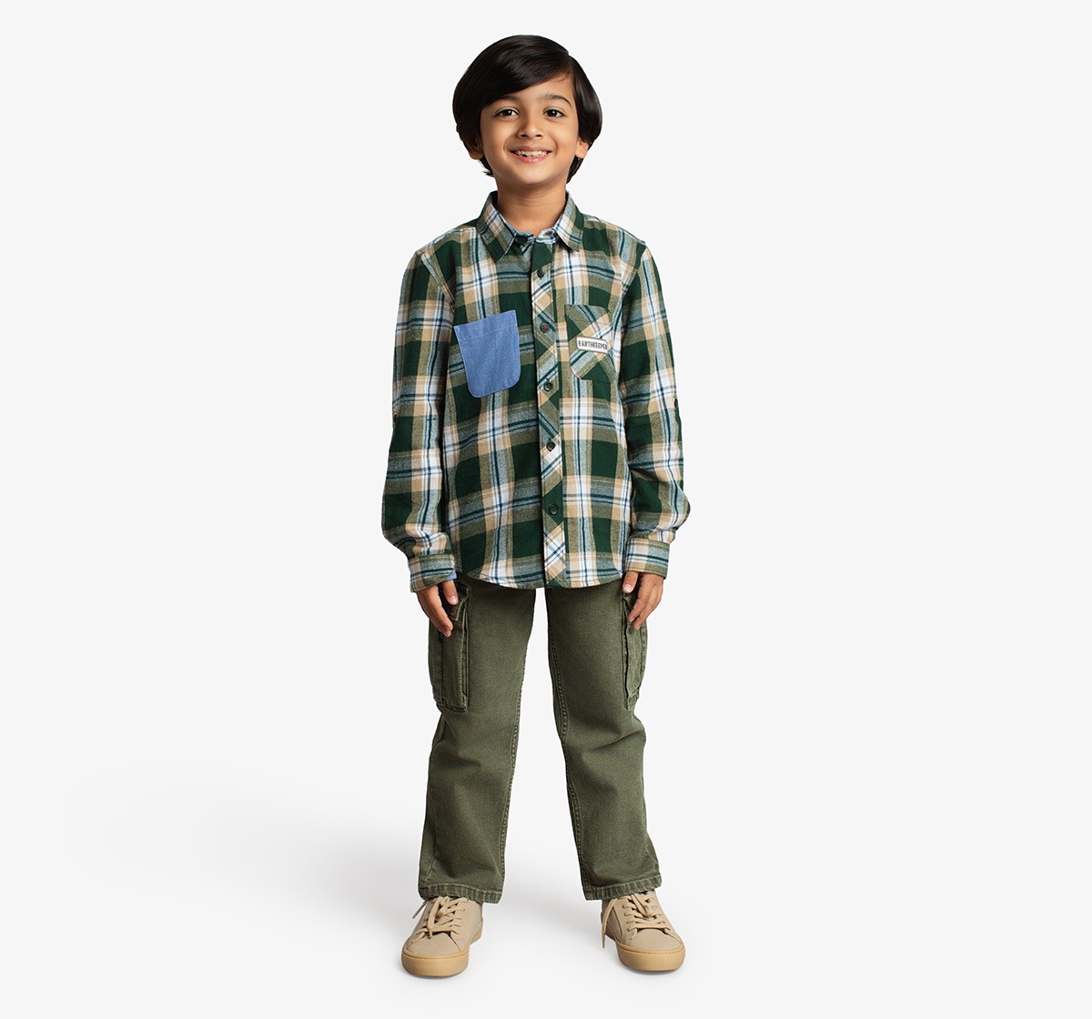 Boys Checked Shirt With Applique