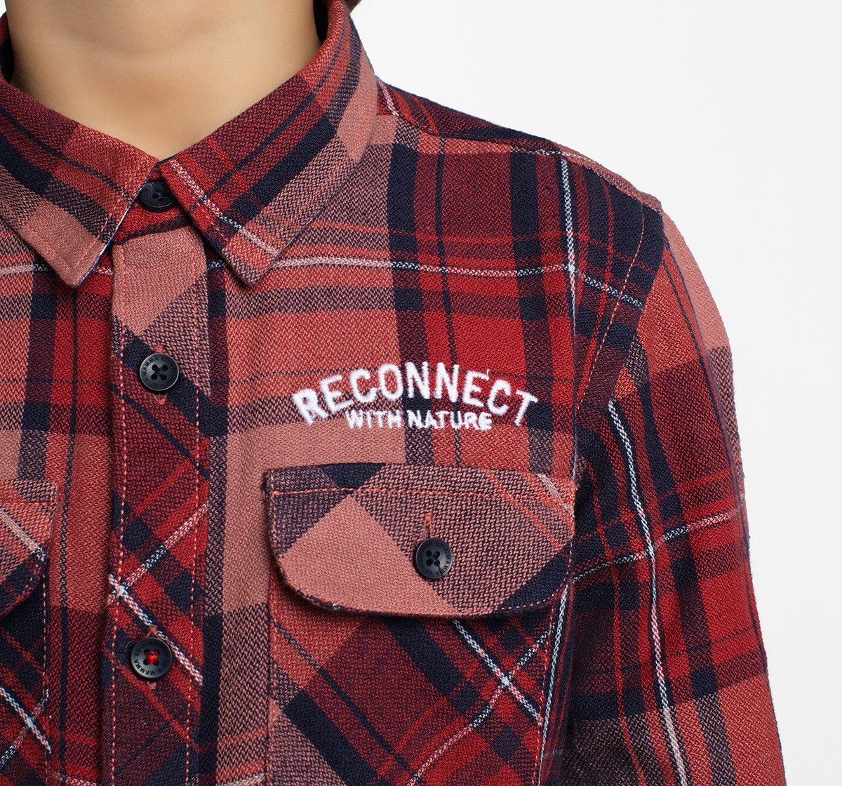Boys Checked Shirt With Embroidery