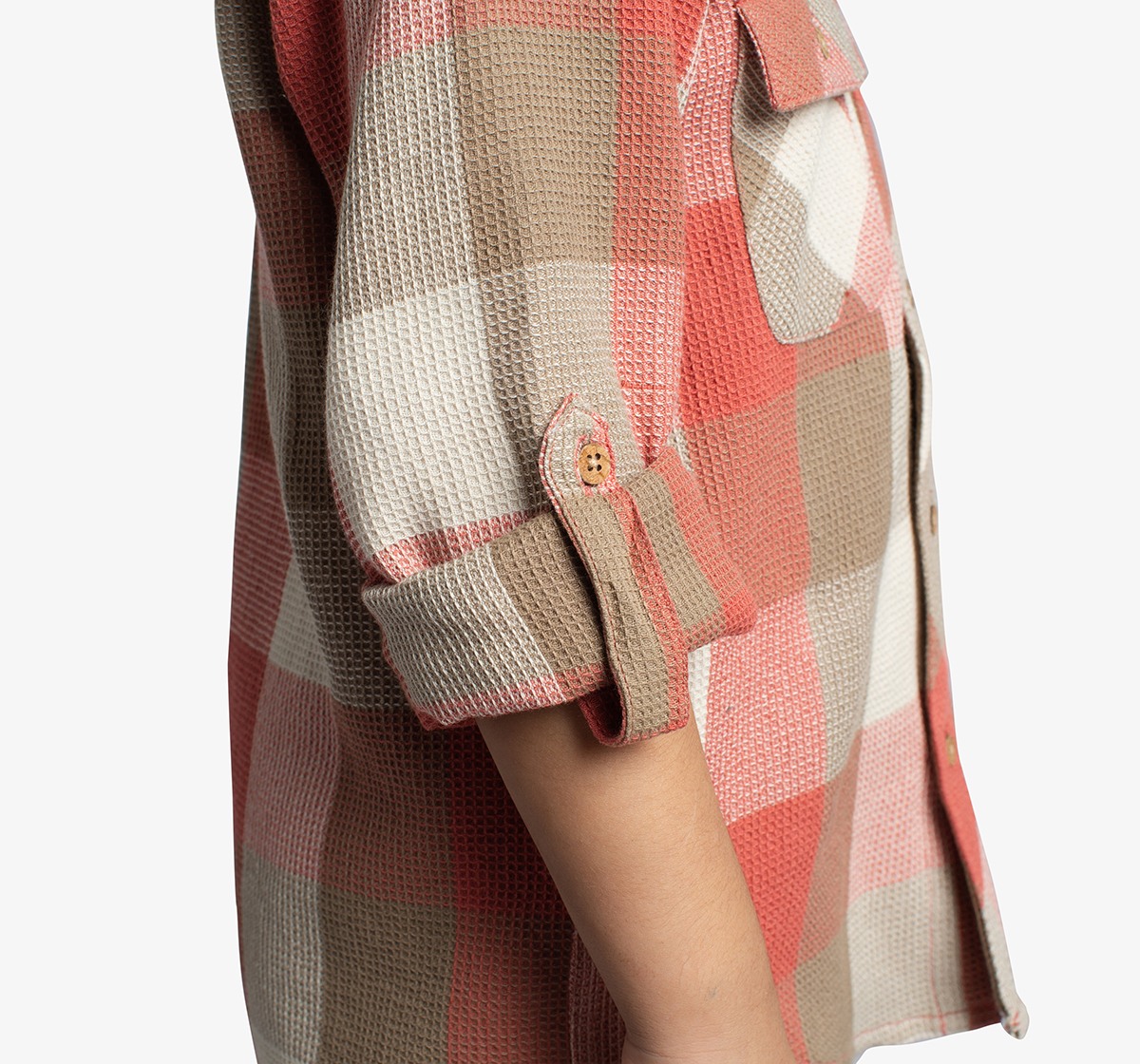 Boys Waffle Checked Shirt