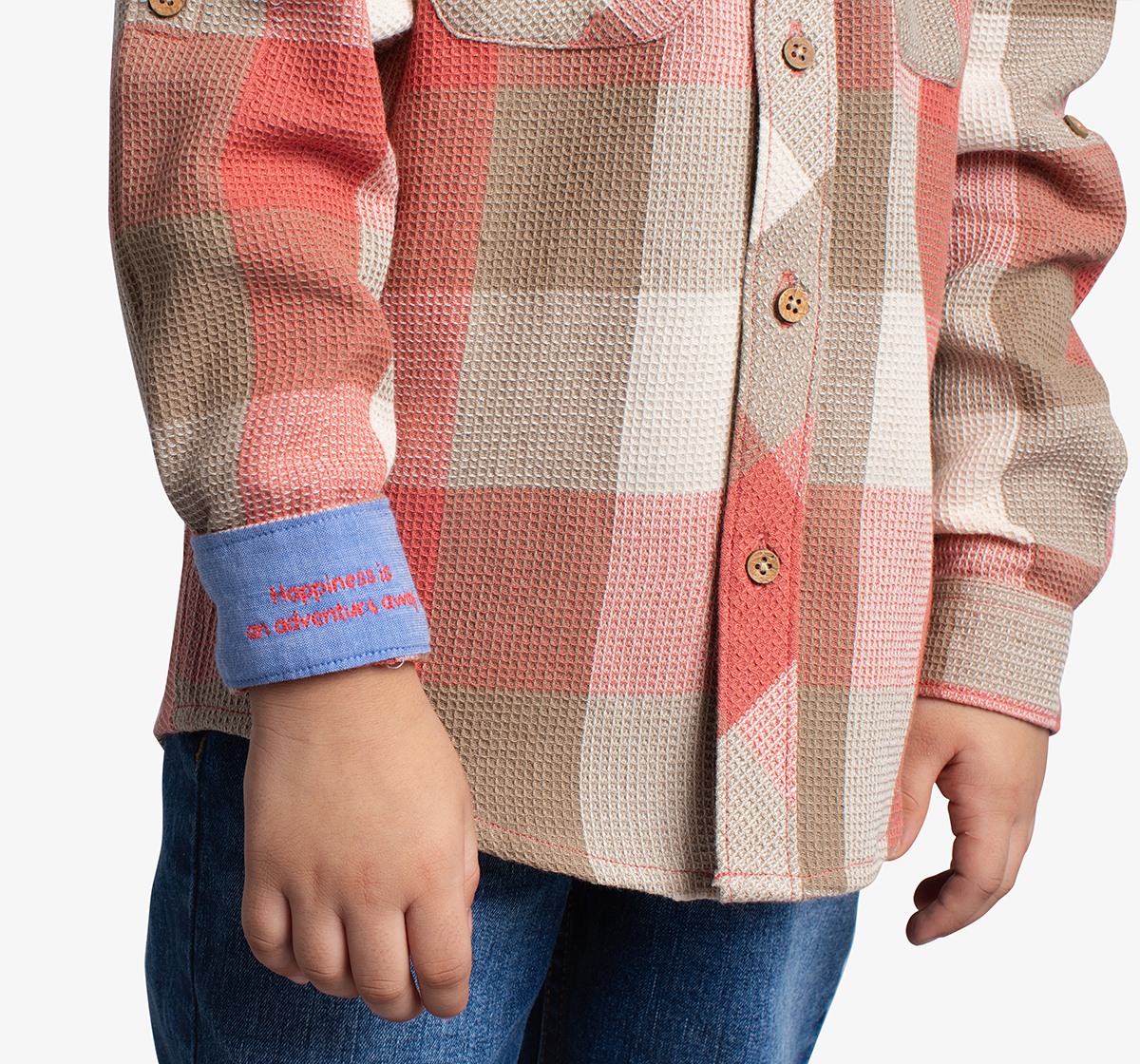 Boys Waffle Checked Shirt