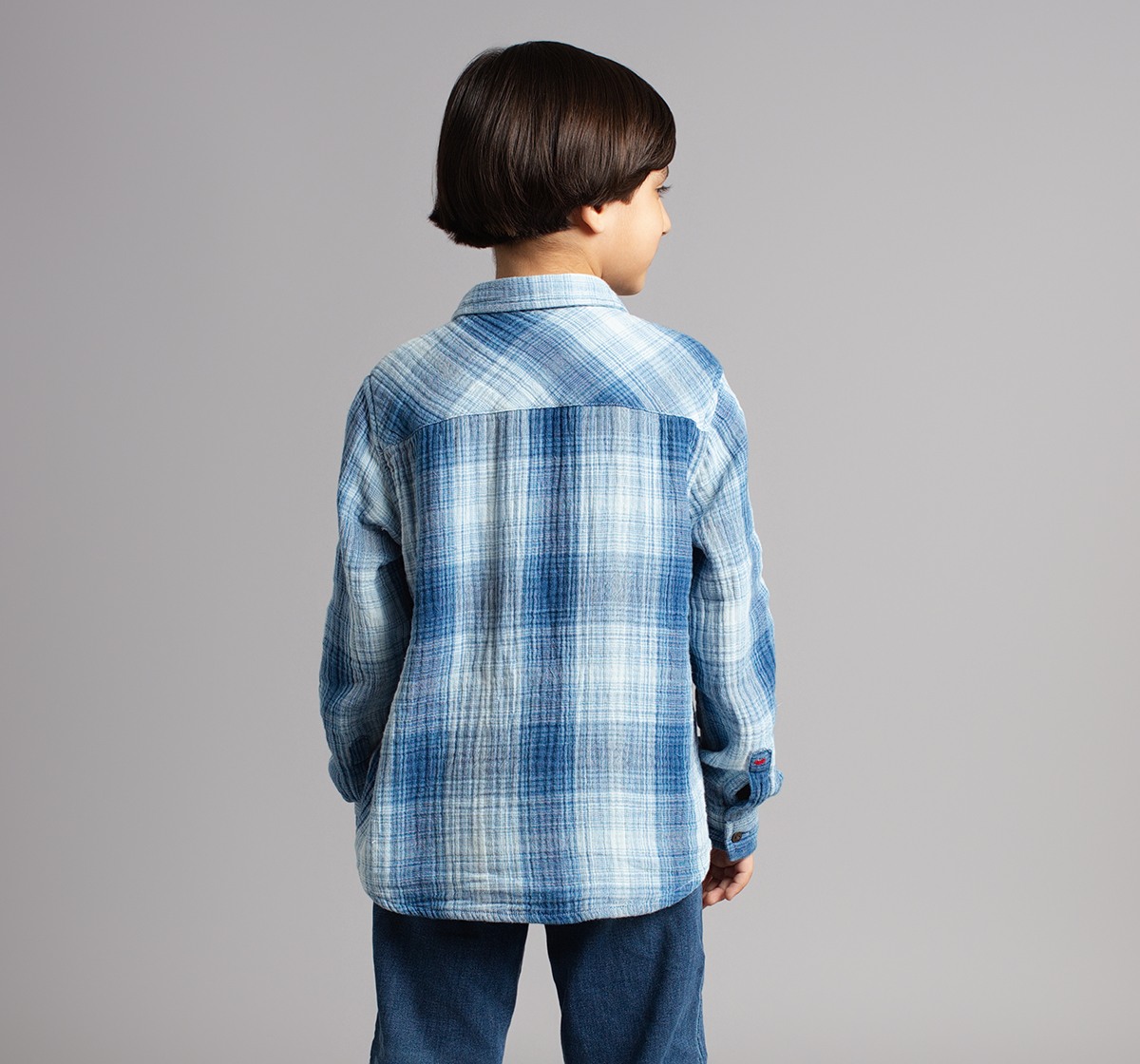 Ed-A-Mamma Boys Indigo Full Sleeves Shirt - Indigo