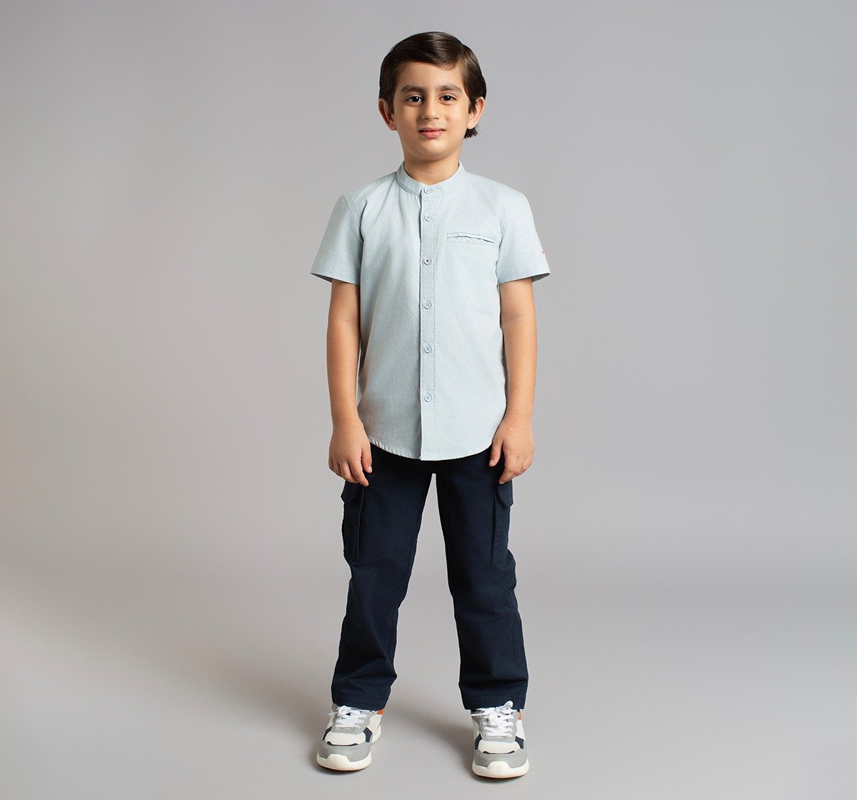Boys Welt Pocket Half Sleeves Shirt